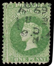 Prestige Philately - Auction No 168 Page: 47 SOUTH AUSTRALIA (continued) 284 F B Lot 284 1868-71 Rouletted Remainders Subsequently Perforated