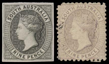 Rare. 300 285 VO B/A Lot 285 1868-71 Rouletted Remainders Subsequently Perforated 9d grey-lilac SG 49, a couple of minor separation faults,