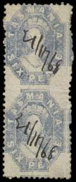 Prestige Philately - Auction No 168 Page: 71 TASMANIA (continued) 499 G A/A- Lot 499 1863-71 Provisional Separations Perf 12 by Walch & Sons Under Contract to the Post Office 6d
