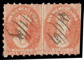 518 OC A/B Ex Lot 518 1857-67 Imperforate Issues 6d slate-violet horizontal strip of 3 with full margins, 1/- vermilion strip of 4 with virtually full margins, 1d x2 from
