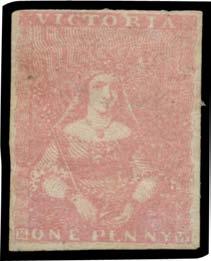 250 568 F A+ Lot 568 CAMPBELL & FERGUSSON PRINTINGS: 1d orange-brown SG 27, margins good to large, unusual