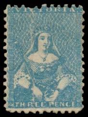 Prestige Philately - Auction No 168 Page: 78 VICTORIA - 1850-59 "Half-Lengths" (continued) 575 W B Lot 575 OTHER ISSUES: 1859 Perf 12 by Robinson
