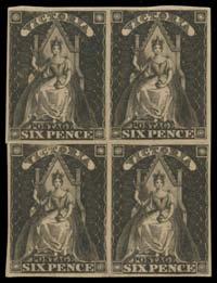 [The Perkins Bacon 1d & 6d are remarkable for being the only Victorian stamps printed outside the Colony] 1,750 589 PC A Ex Lot 589 1856-58