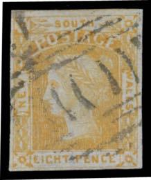 Prestige Philately - Auction No 168 Page: 9 NEW SOUTH WALES (continued) 66 G (A) Lot 66 1851-54 Laureates Medium Bluish Paper 8d dull yellow SG