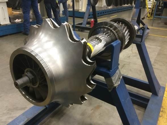 The impeller was spin-tested at 15% above maximum operating speed (MOS) and non-destructively tested to confirm its structural integrity.