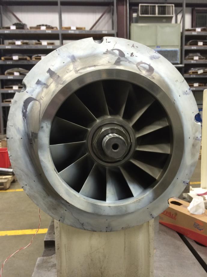 Problem Statement The high-speed pinion (14,040 RPM) with the 3 rd stage impeller has been in service since 2009 and accumulated around 40,000 running hours. Impeller tip speed = 295 m/s (976 ft/s).