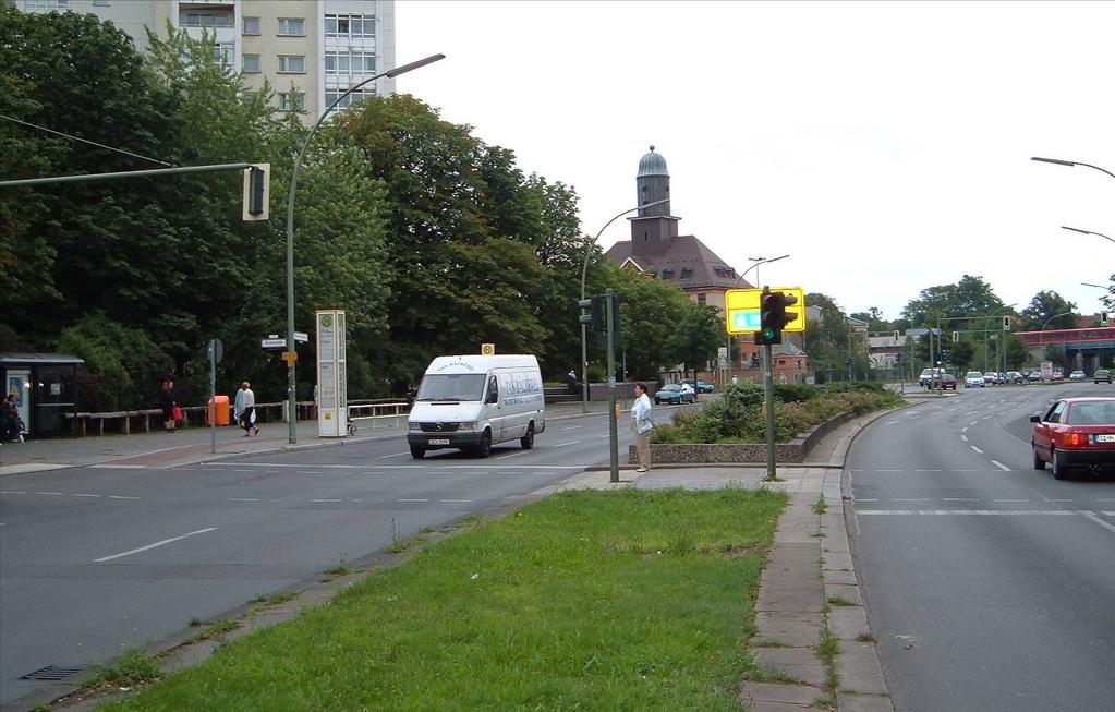 Example from Berlin Measures for safe pedestrian crossing 4-lane carriage way with median