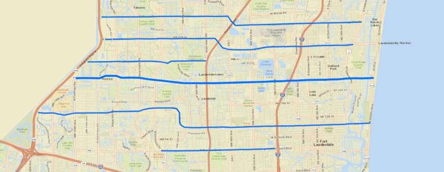 University Dr SR 7 Powerline Rd US 1 Traffic Impacts 2035 BAT/Exclusive Lane with Bus/Streetcar (cont.