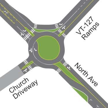 study (signal or single-lane roundabout) Ethan Allen Shopping Center: