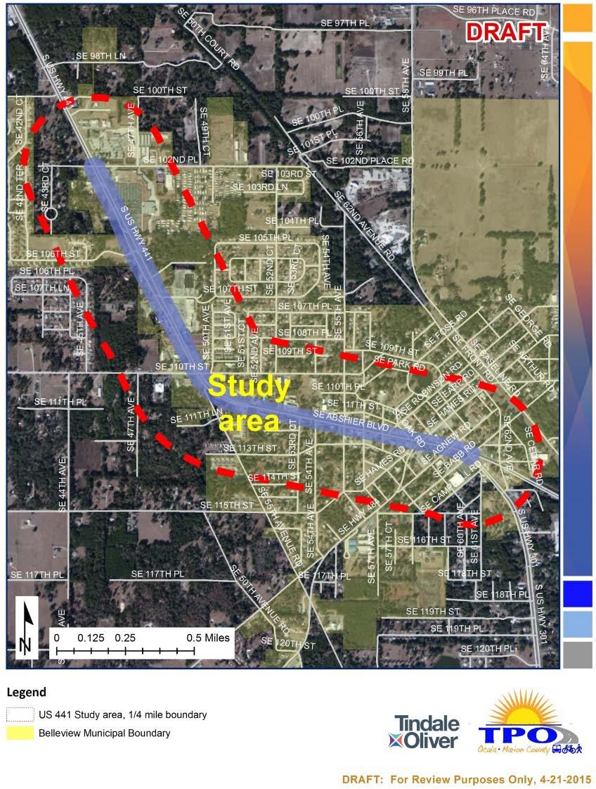 Ocala/Marion TPO US-441 Corridor Study 6 LAND USE ANALYSIS AND POLICY City s Future Land Use Element Pedestrian/Bicycle Access to the CBD Ped/Bike
