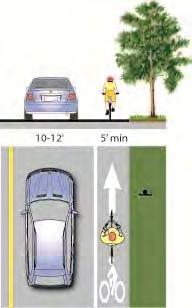 14 1.4.1. Guidelines for Bike Lanes Bike Lane Without On-Street Parking Design Summary Bike Lane Width: Four-foot minimum when no curb and gutter is present.