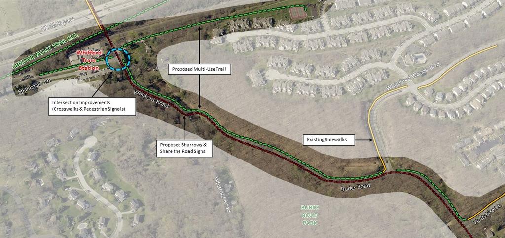 Whitford Train Station Connector (Whiteland Woods & Indian King): Proposed Improvements West Whiteland Township, 2019 and Chester