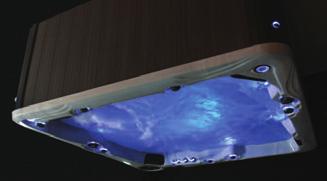 Choose a slow rotating prism of tones or your favorite color that best matches your nighttime relaxation mood. Standard feature on all PDC Spa hot tub models.