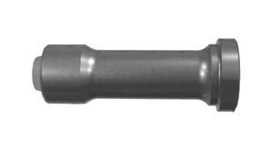 The left hand side of the set screw features a detent surface that engages the buttstock. The right hand surface features a cut to accommodate a small straight slot screwdriver.