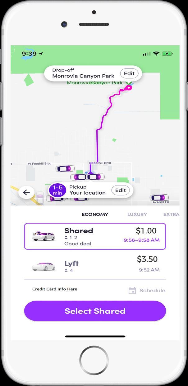 LYFT ROLL-OUT DETAILS Participants apply GoMonrovia promo code and discount is automatically applied on eligible trips Participants can view service area in the app