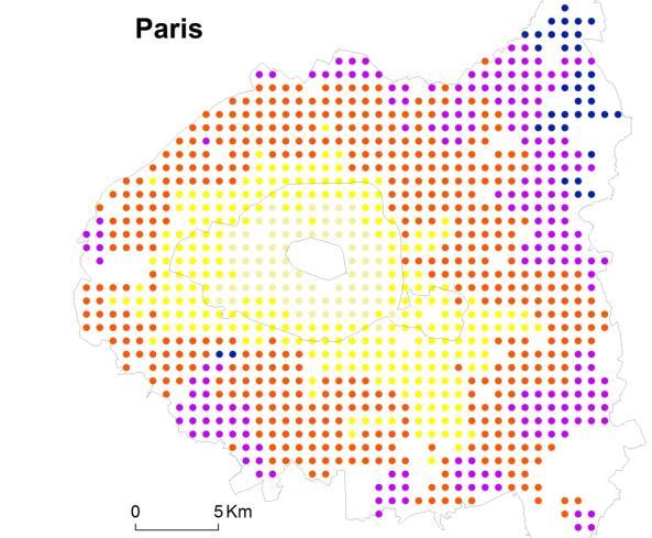 The patterns with average speed (Figure 51) are uniform in all cities, with higher