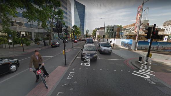 Sep.2017 May 2015 Figure 57: Blackfriars Road improvement: before and after Source of images: Google Maps Figure 58 and Figure 59 show the evolution of average peak-time speeds and the proportion of