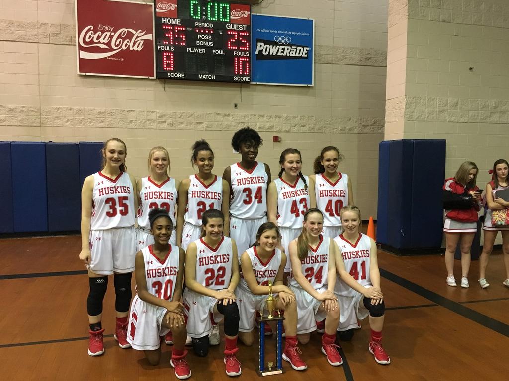 Page 13 of 18 Metro Champs! 8th Grade Girls Basketball Claims Title The 8th Grade Girls Basketball team finished the season 19-0 as they captured the Metro Championship.