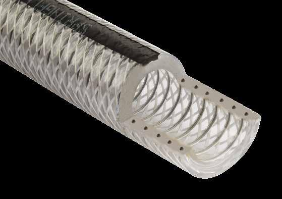 Construction High tensile carbon steel wire and high tensile polyester fibres encapsulated in two layers of PVC with a smooth inside wall. PVC is manufactured from FDA approved ingredients.