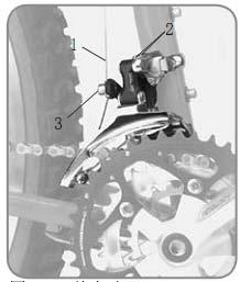 in the small-chainring position. 5. On the shifter or down tube, turn the shift cable adjusting barrel to its most clockwise position. 6.