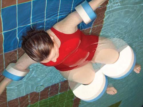 For aquatic balance, coordination and pelvic stabilization.