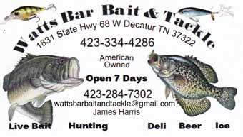 WATTS BAR LAKE Ph: (423)365-9521 Fax:(423)365-0921 1190 Whites Creek Rd - Spring City, TN 37381 * Lodging For Any Need * Plus New Floating Covered Docks www.whitescreekmarina.