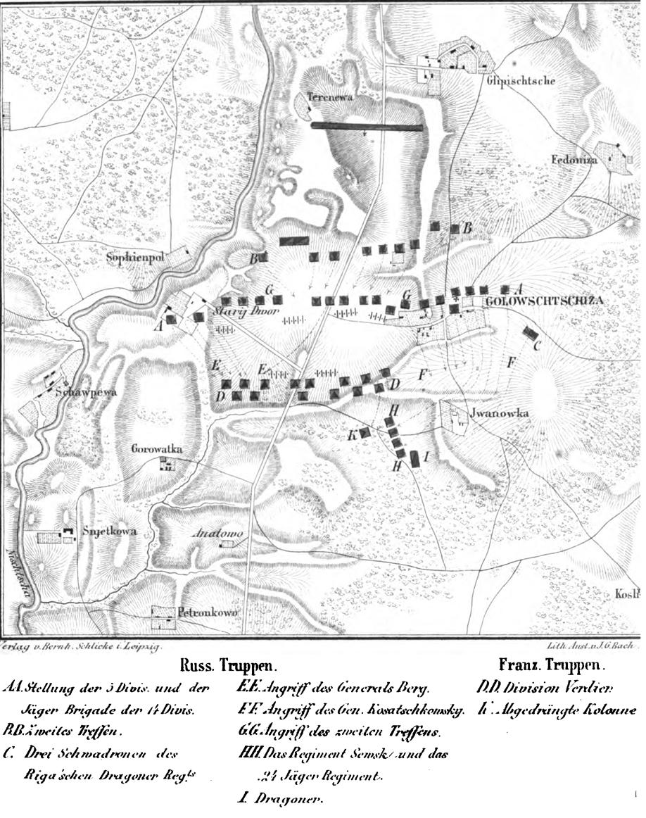 exposed, the second line advanced to fill the gap. It was the vigor of the attack of Kazatchkowsky which pushed back all the French forces.