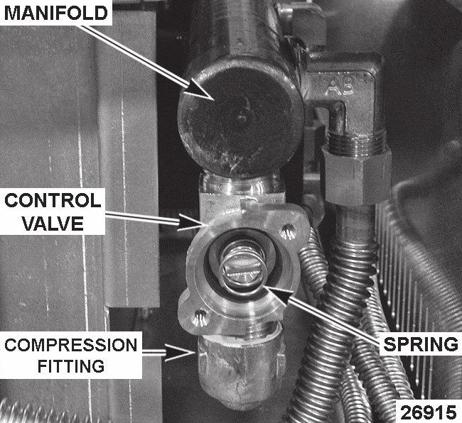 Left & Right Valves - Ensure control valves are aligned and centered in the manifold cover opening. The valves must be perpendicular to the manifold. 4. Reverse procedure to install. 5.