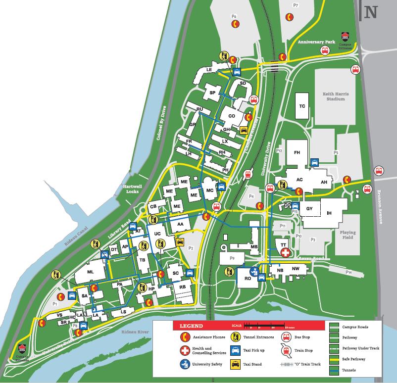 AECOM Carleton University Parking Lot P6C Transportation Impact Assessment Figure 4. Campus Map 3. Existing Conditions 3.