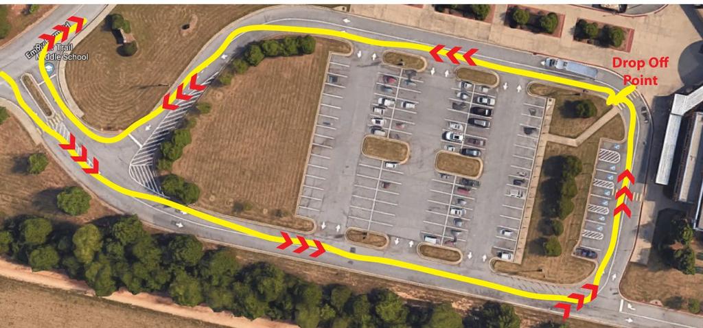 DROP OFF AREA MAP AT RIVER TRAIL MIDDLE SCHOOL: Parking Guidelines are as follows: IF YOU ARE PARKING: There are several