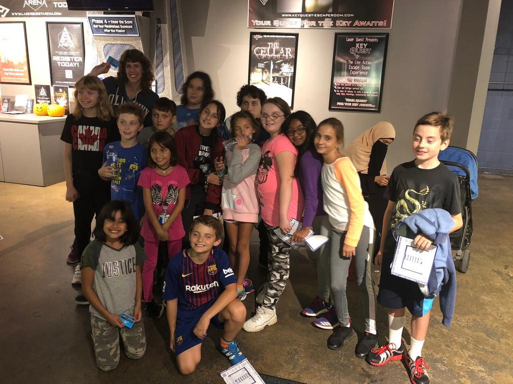 Laser Tag: On September 24 th from 5 pm to 9 pm, Wellesworth families were invited to play free laser tag at Laser Quest. There were team games and games where everybody tried to tag each other.