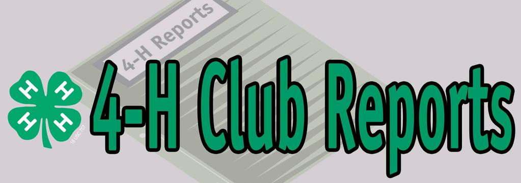 Page 3 Club Reporters One of your duties as a reporter is to take notes at each meeting and prepare a report for the county 4-H office.