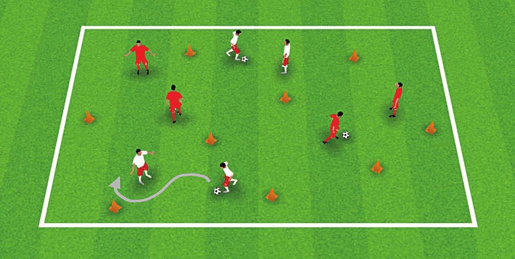 COORDINATION COORDINATION CONTROL ACTIVITY 1: THE WEAVE 30 15 X X15 20 METRES METERS Up to 12 players, working in pairs; 1 ball per pair. Distribute cones randomly around the field.