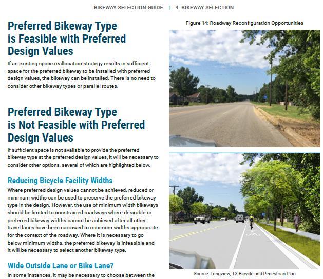 Evaluating Feasibility Constrained Bikeways the use of minimum width bikeways should be limited to constrained roadways where desirable or