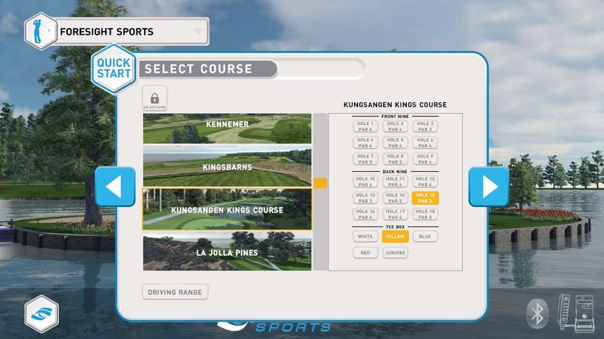 12 GETTING STARTED Improve Starting an Improve Session To start an improve session, select a course, hole, and tee from the Select Course screen.