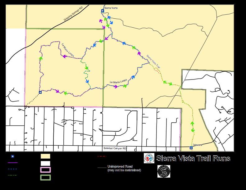 Figure 1: Map of Sierra Vista Trail -
