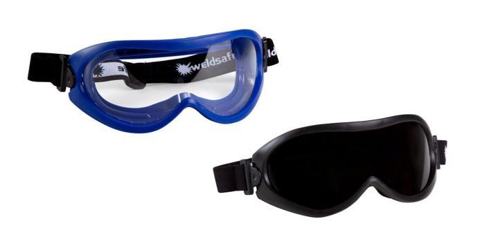 Weldsafe safety glasses Storm The Storm glasses is available in clear and IR color 5 and includes a adjustable headband and a non-vented PVC frame.