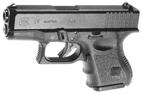 10/12/15/17/19/33-shot magazines. Barrel: 3.46. Weight: 19.75 oz. Length: 6.29 overall. Subcompact version of Glock 17. Pricing the same as Model 17. Imported from Austria by Glock, Inc.