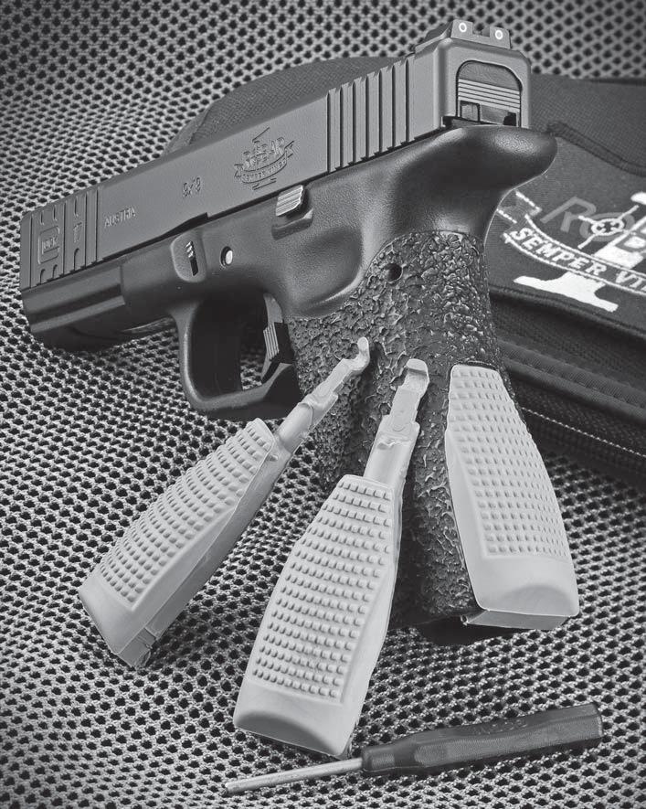 REPORTS FROM THE FIELD ROBAR In addition to rendering the Glock pistol hardly recognizable, thanks to excellent forward slide cocking grooves, custom trigger, match accuracy, tritium combat sights, a