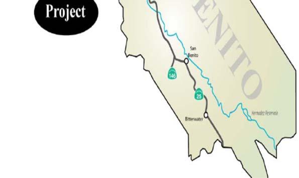 2 mile project begins within the eastern city limits of San Juan Bautista at The Alameda and ends west of Hollister, approximately 0.
