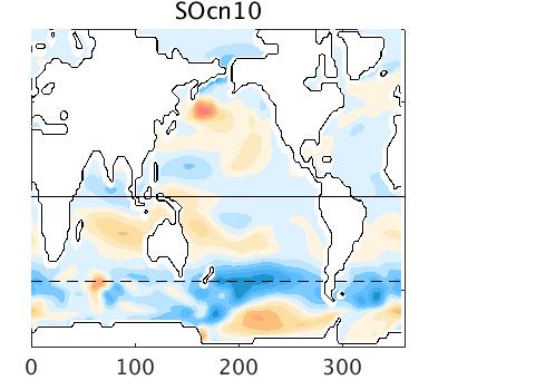 78 increased both north and south of the equator, implying an increase in poleward heat transport but not necessarily northward heat transport.