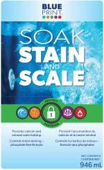 SOAK STAIN AND SCALE Helps control calcium and mineral scale buildup Phosphate and acid free formula Helps protects from iron and copper staining Helps to control scale from forming on salt generator