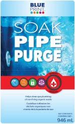 SOAK PIPE PURGE Helps clean spa plumbing of non-living organic waste Attacks the root cause of most spa maintenance problems - the buildup of non-living organic waste contamination Spas: 1.