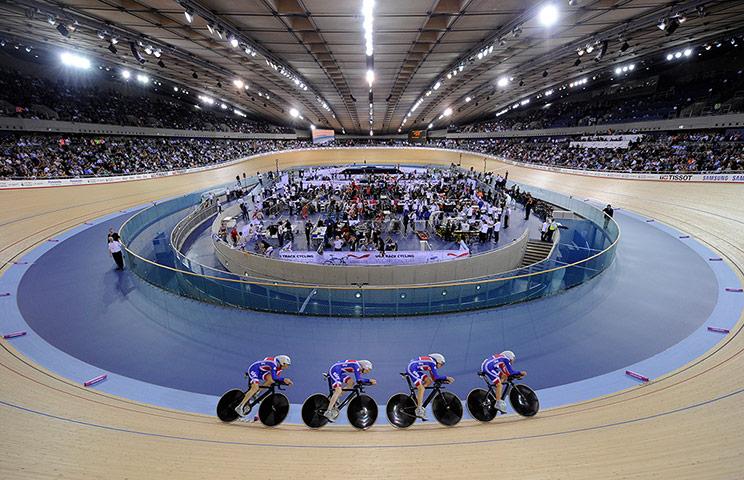 The Velodrome Games time The roof is designed to reflect the geometry of the
