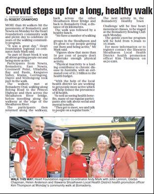 Bomaderry Healthy Town Challenge and HFW Host Organisation: