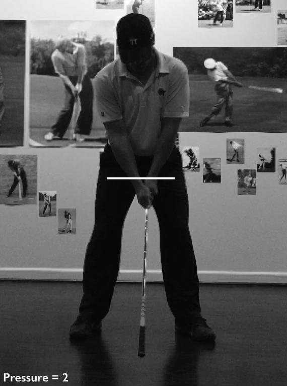 Movement Hands Push Down Into Impact Face-On Pressure = to a 8 Setup: Stock -iron setup supported properly with the club upside down?