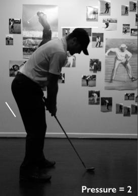 Movement Wedge Trajectory Circuit Down-The-Line (Standard 50 - Yard Shot High 50 - Yard Shot) Standard 50 - Yard Shot High 50 - Yard Shot 5 Setup: Is the back foot slightly dropped back from the