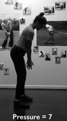 As student completes movement: Movement in the downswing and through impact driven by the surfing motion of the feet, ankles, shins and knees?
