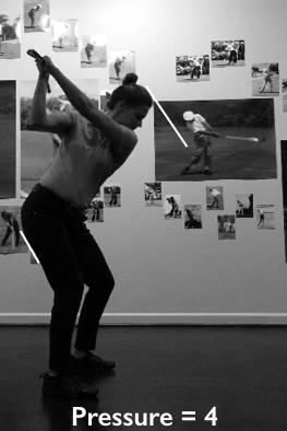 Movement Trajectory Circuit w/club Down-The-Line (Standard, Low, High, Super-High) As student performs backswing portion of movement: Student draws club to top of backswing, glutes pushing back and