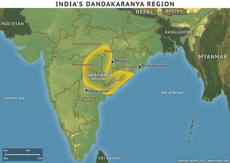 Dandakaranya roughly translates from Sanskrit to "The Jungle (aranya) of Punishment (dandakas").